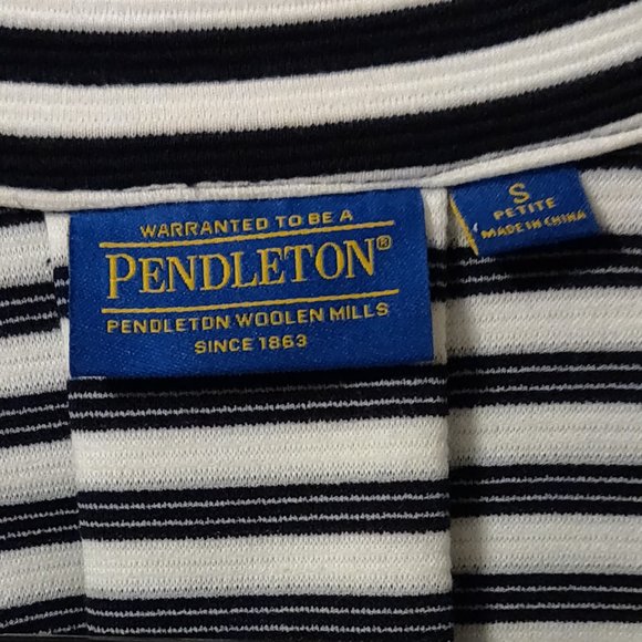 Pendleton Black and White Striped Jacket SIZE SMALL PETITE - Picture 2 of 6